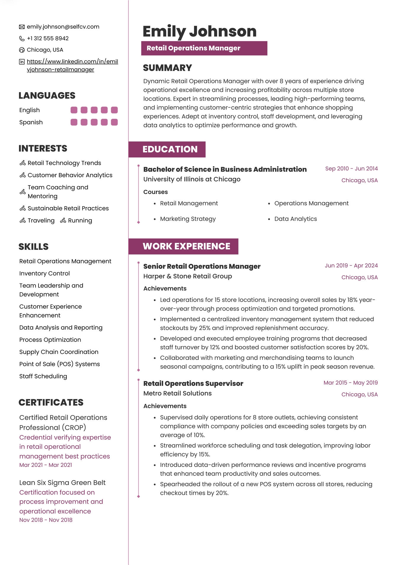 Retail Operations Manager