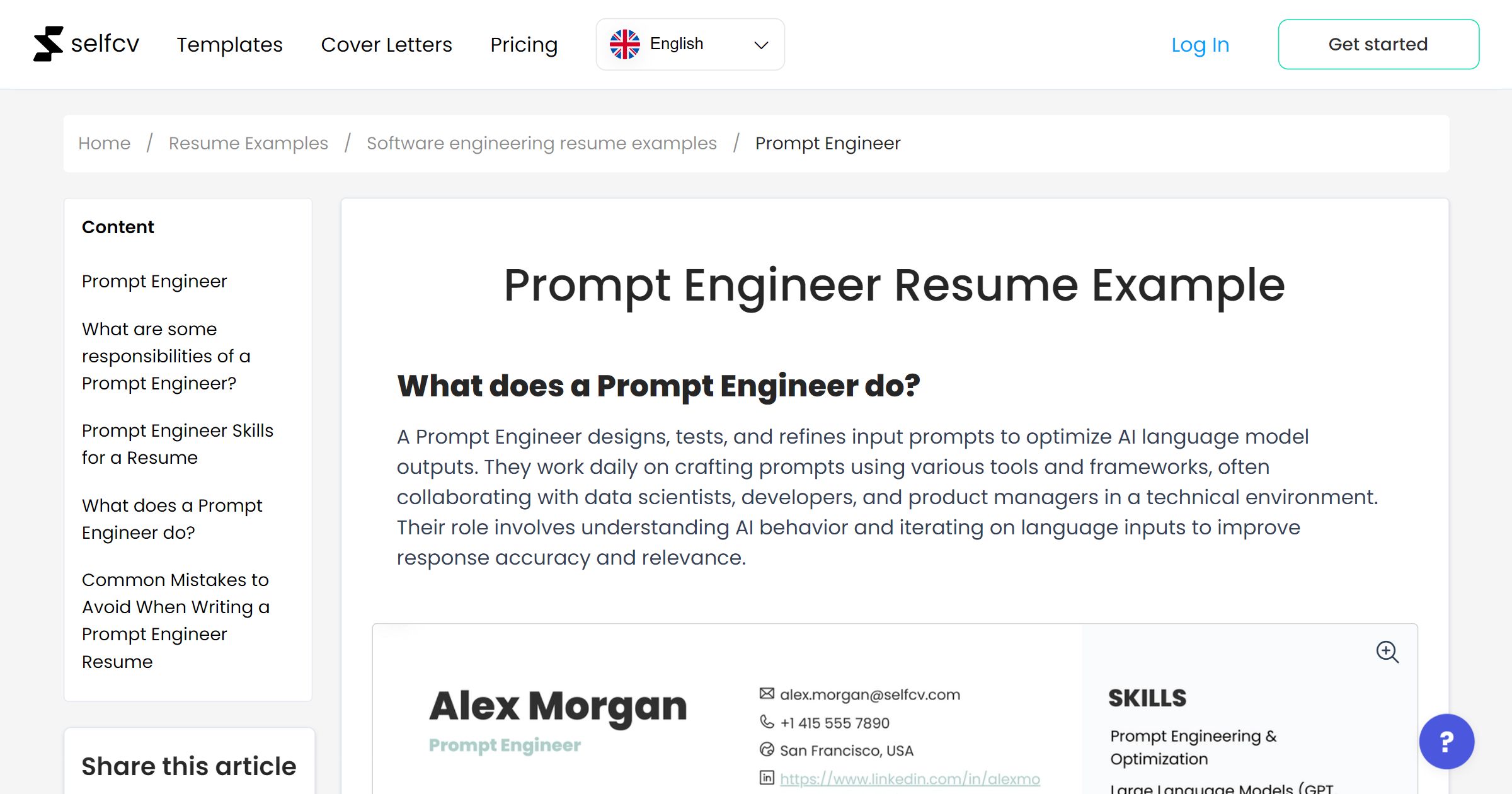 Prompt Engineer Example Prompt Engineer Resume Example