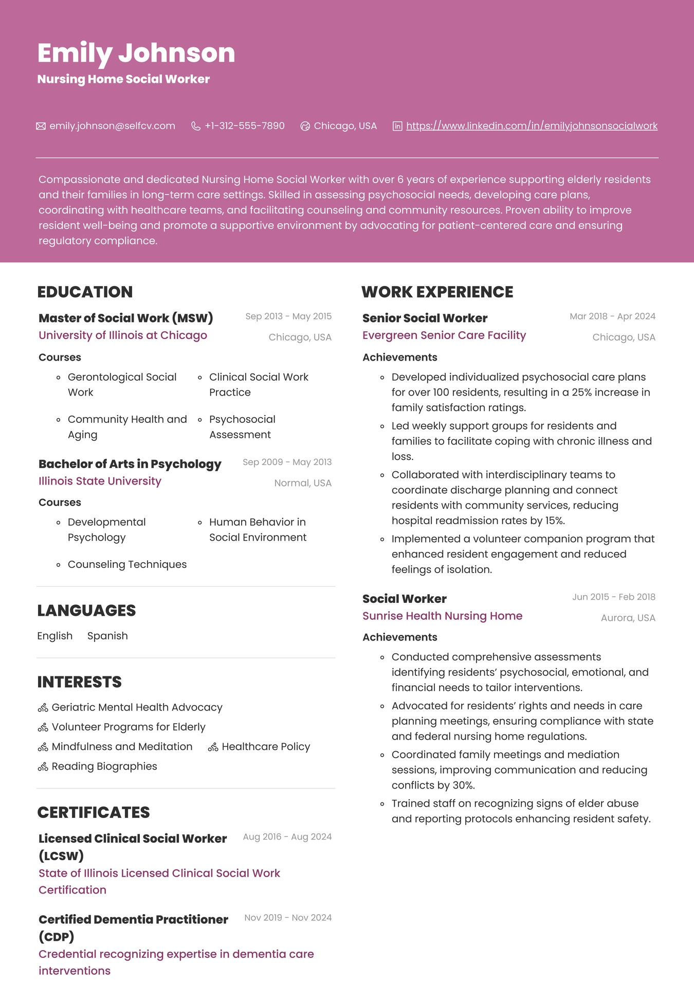 Nursing Home Social Worker