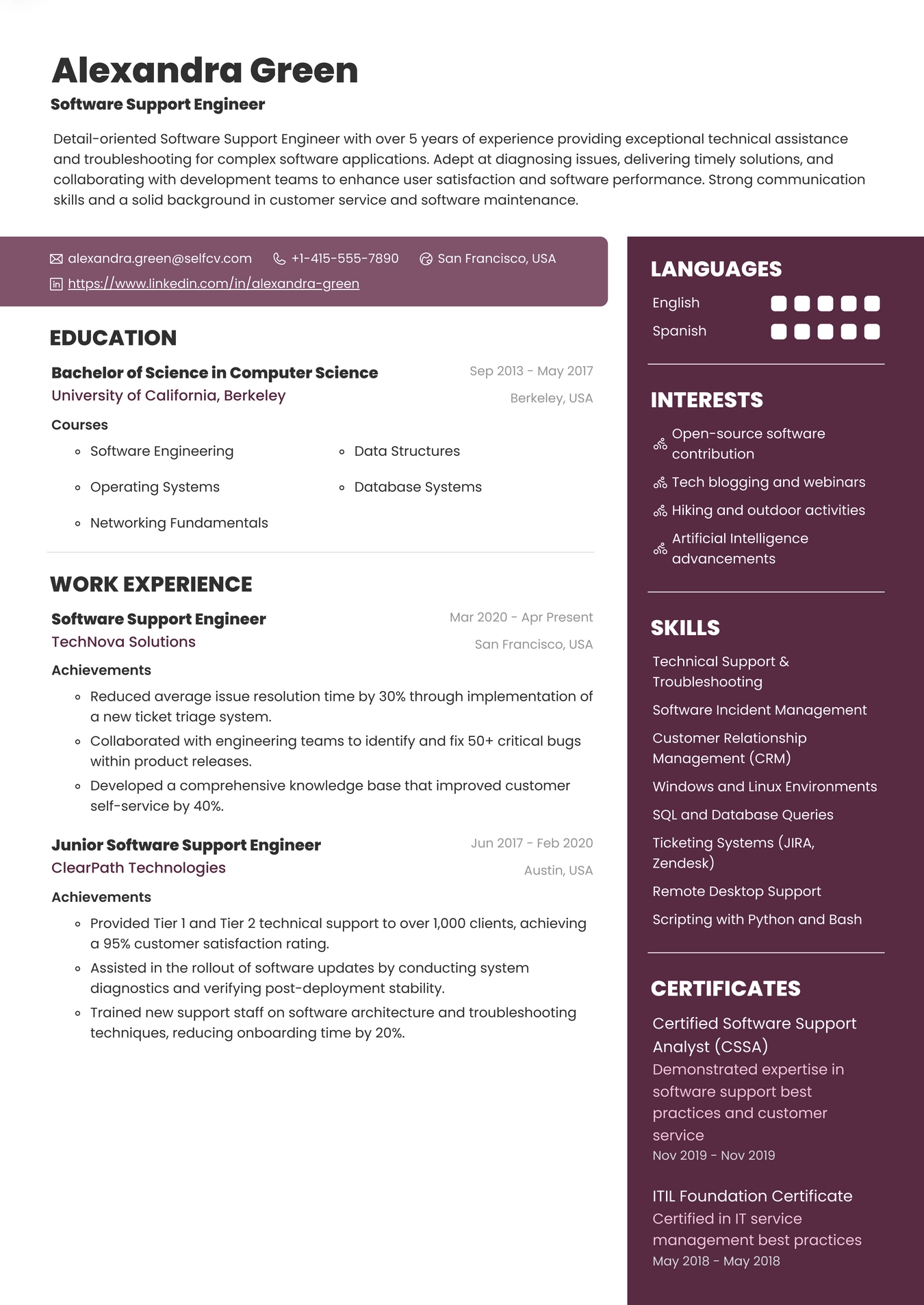 Software Support Engineer