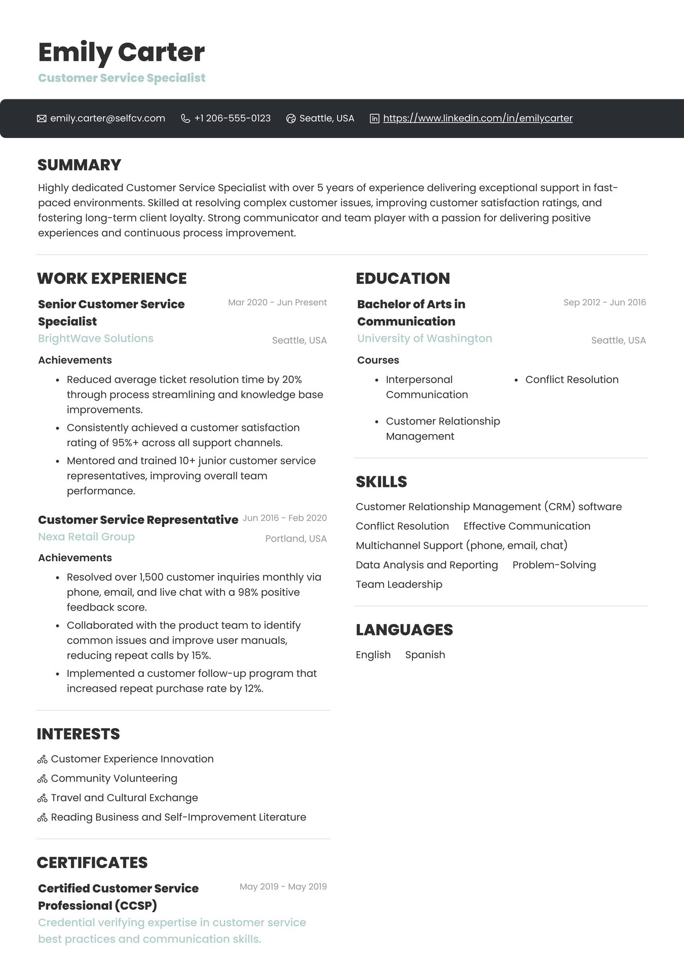 Customer Service Specialist