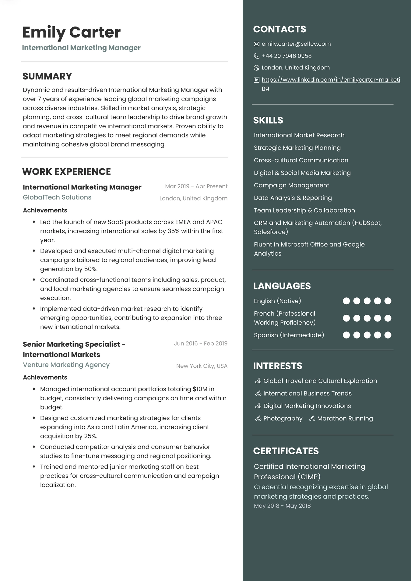 International Marketing Manager