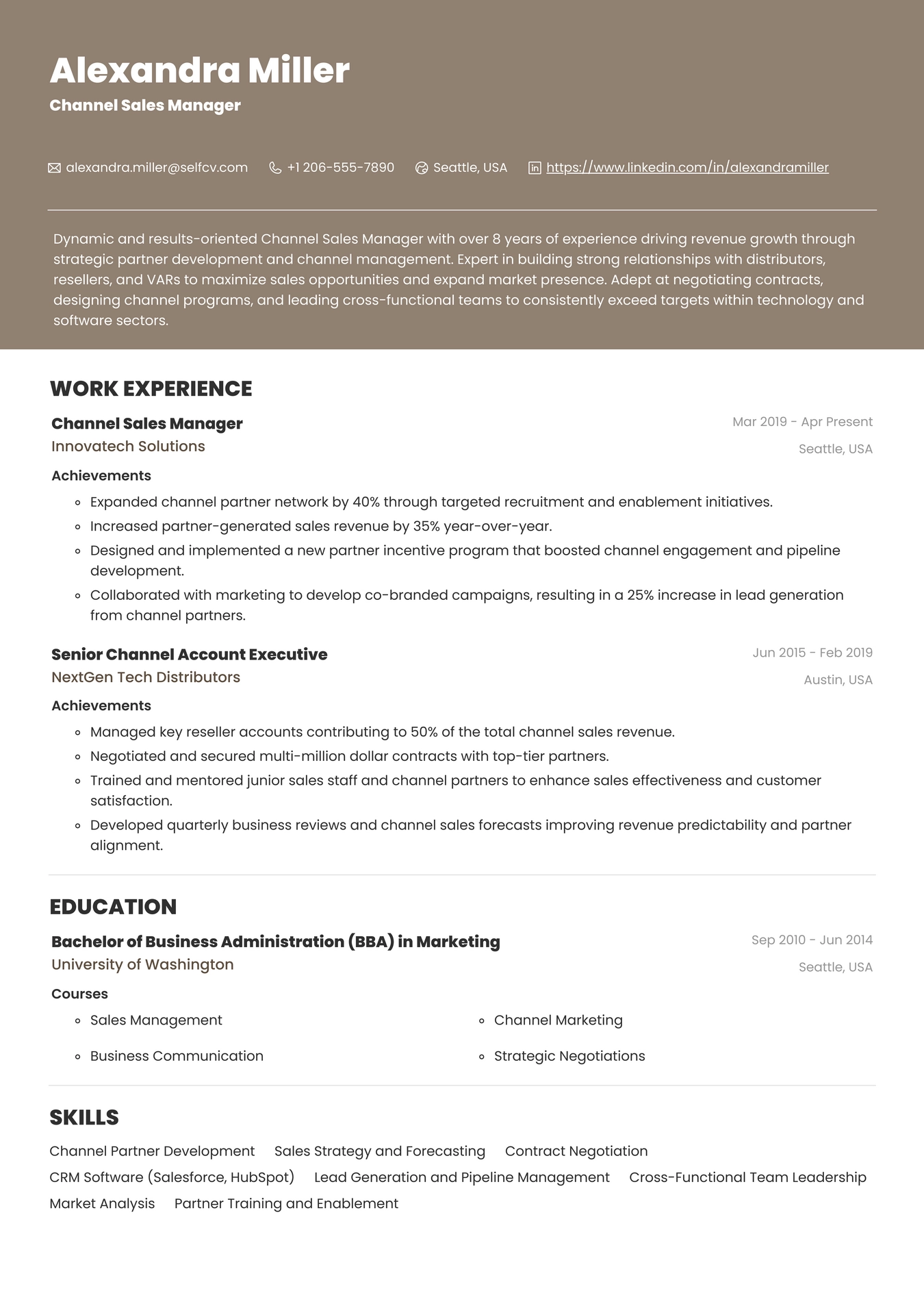 Channel Sales Manager