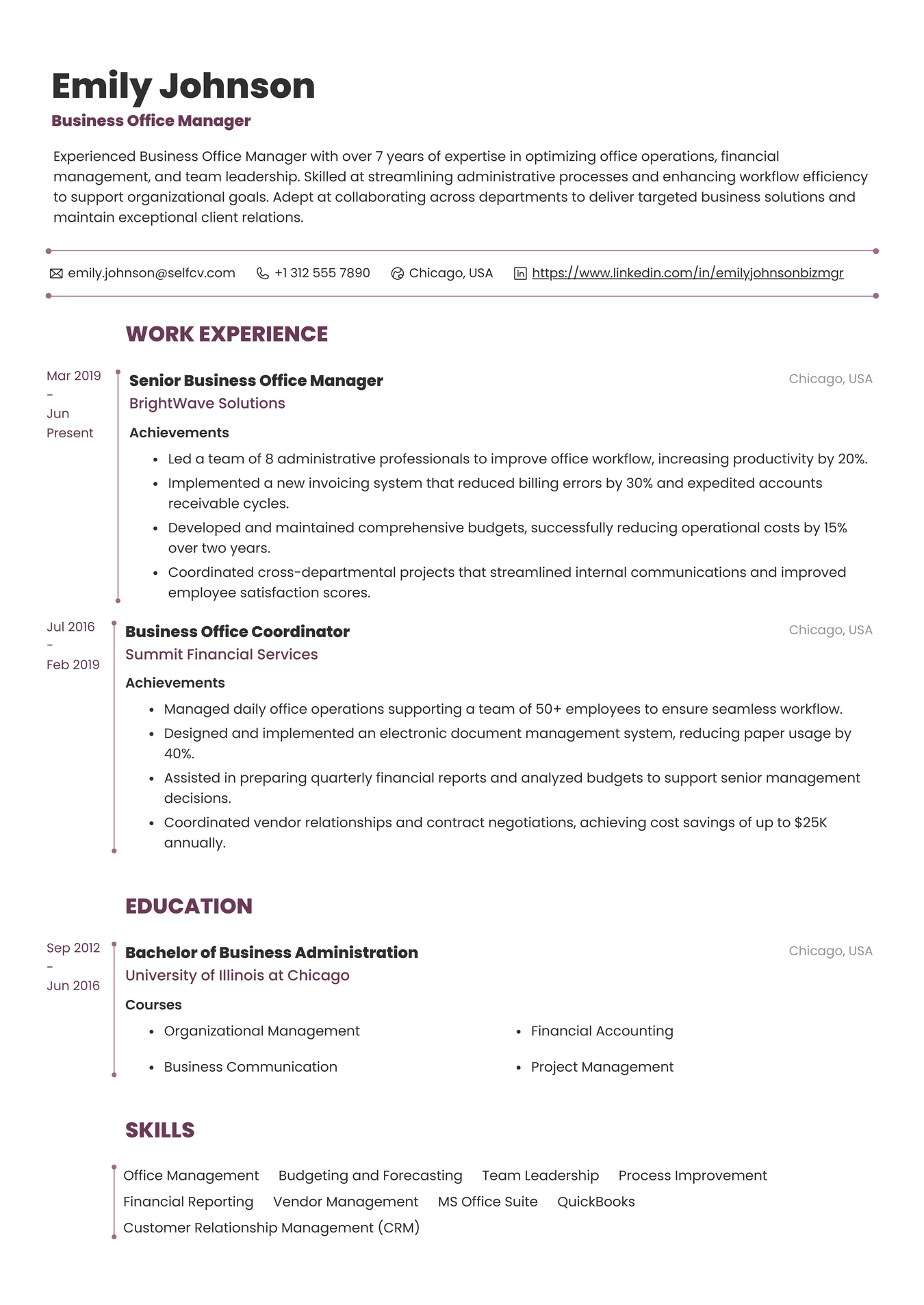 Business Office Manager