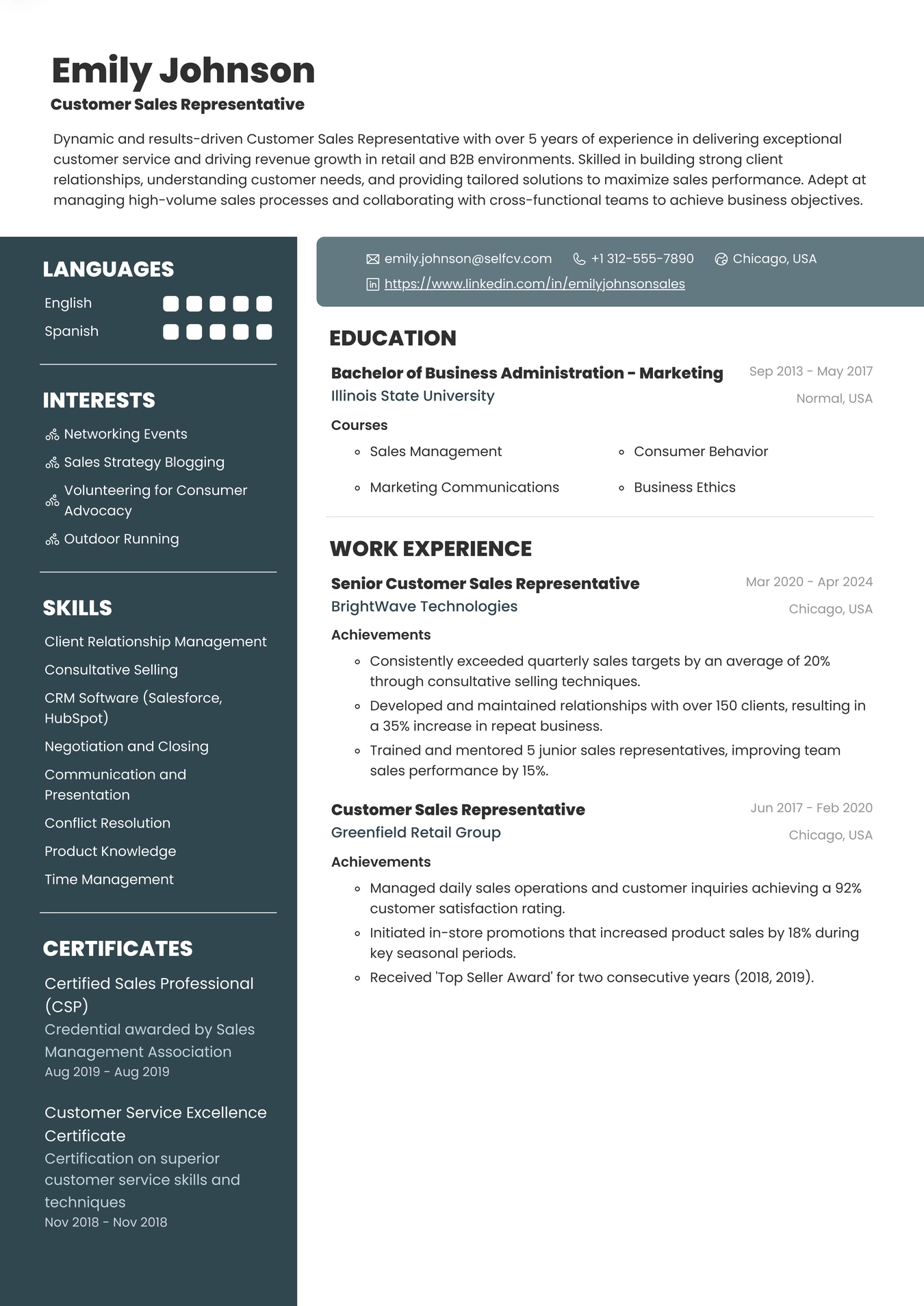 Customer Sales Representative