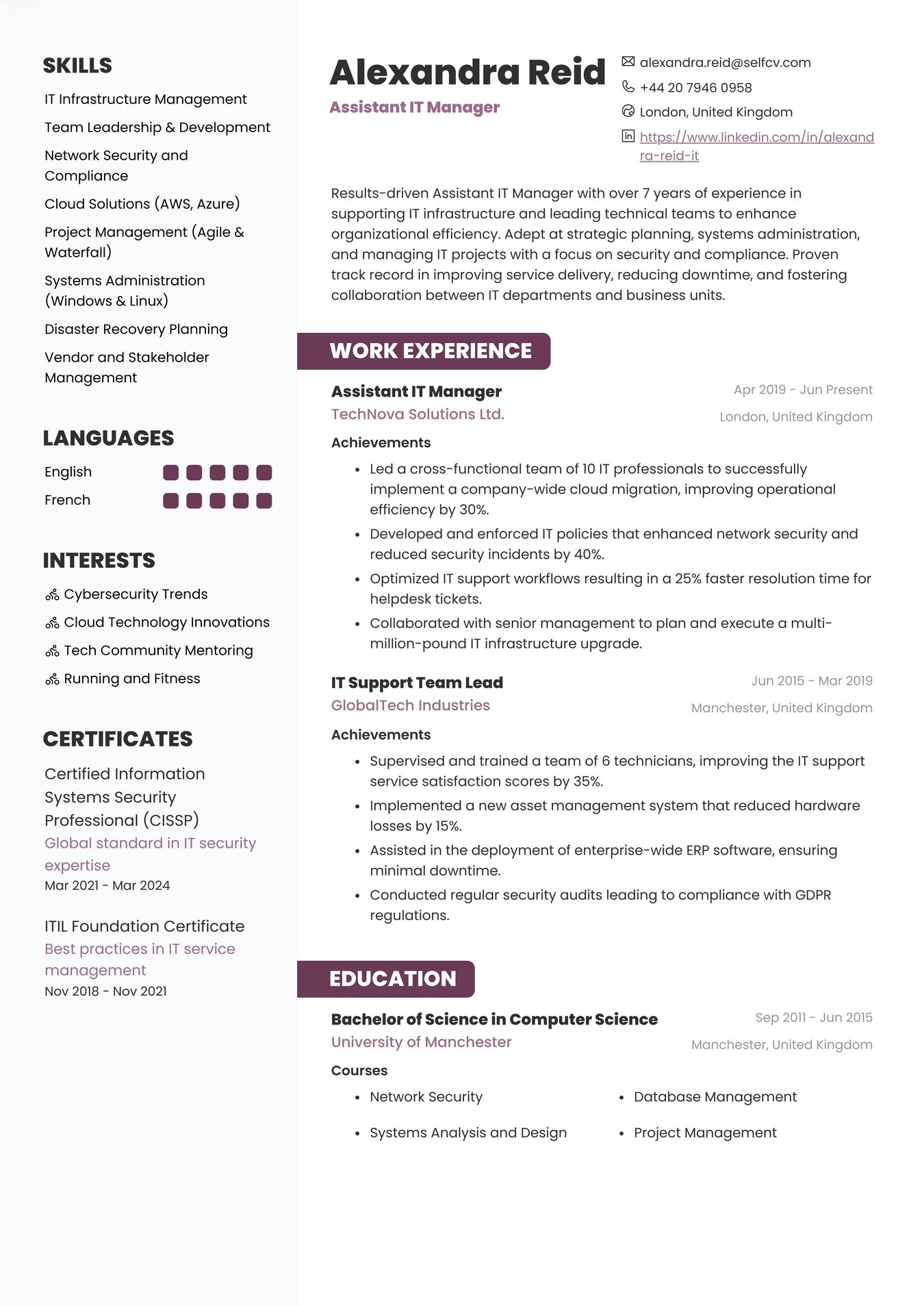 Assistant IT Manager