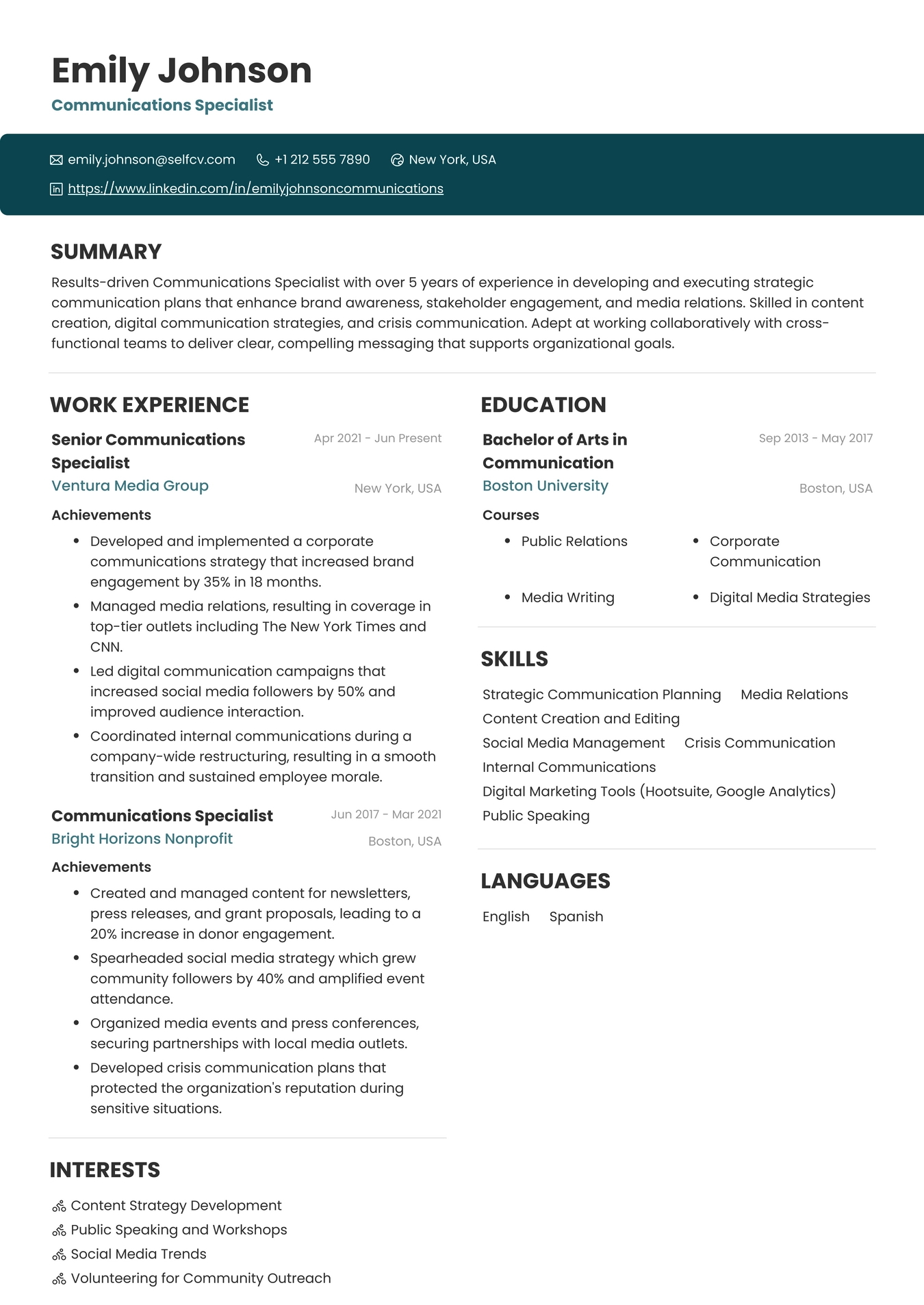 Communications Specialist