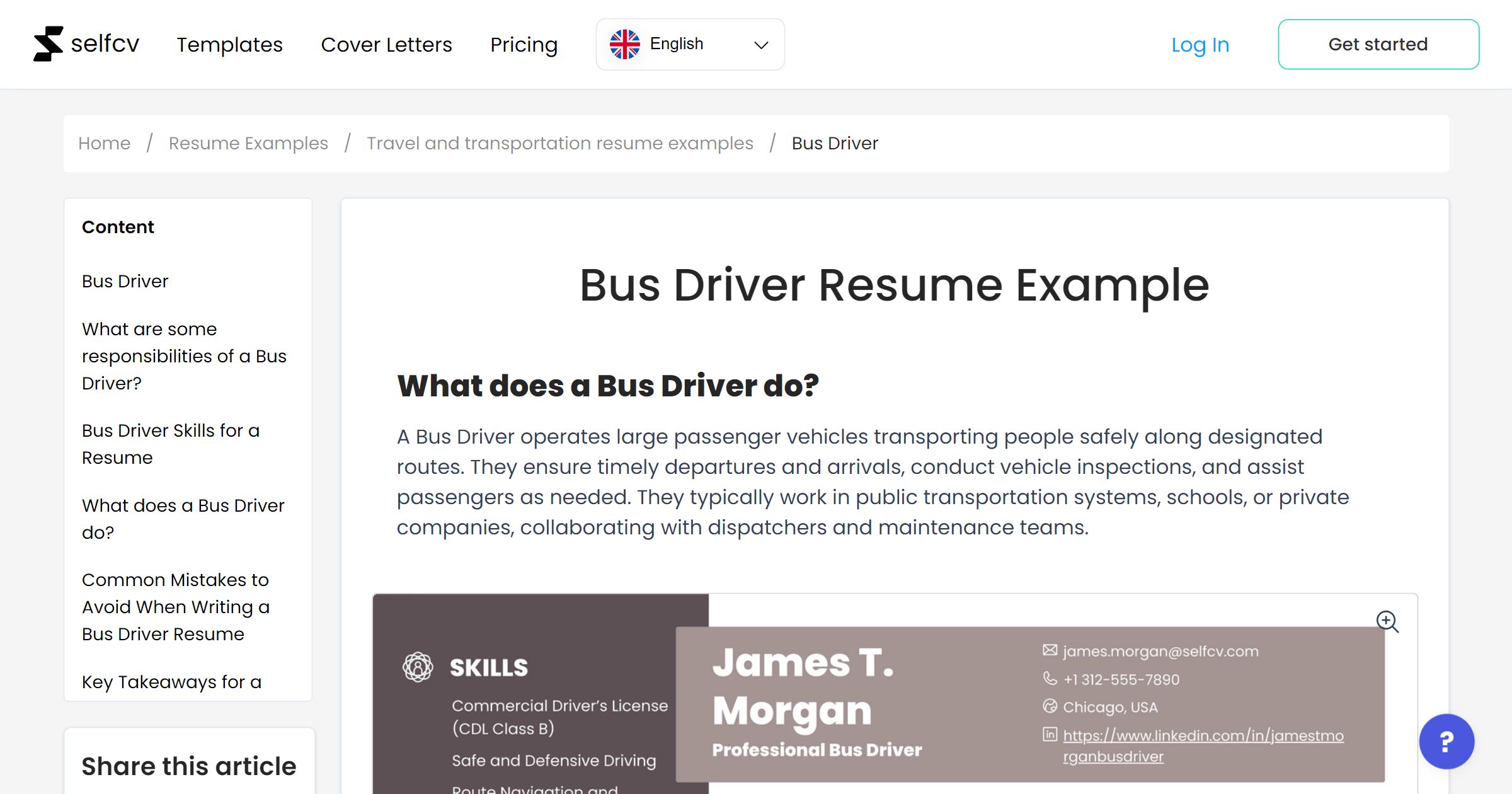 Bus Driver Job Interview Script Bus Driver Resume Example