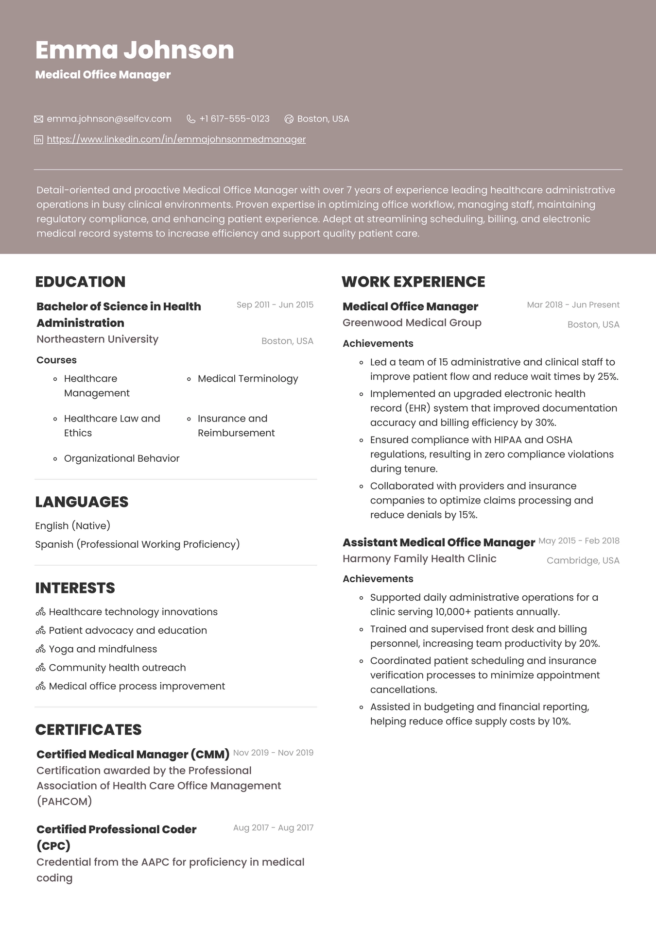 Medical Office Manager