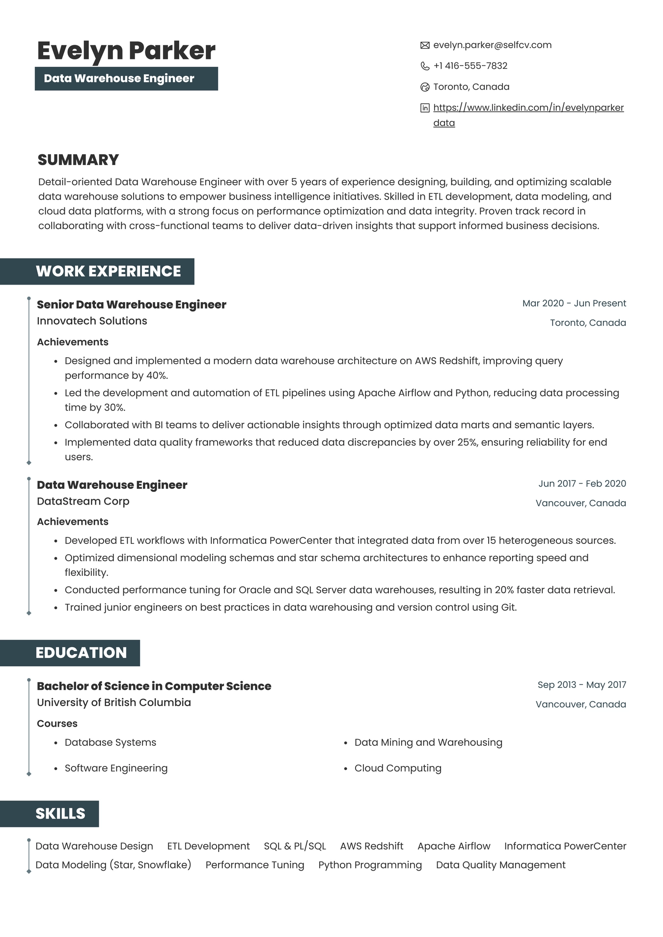 Data Warehouse Engineer