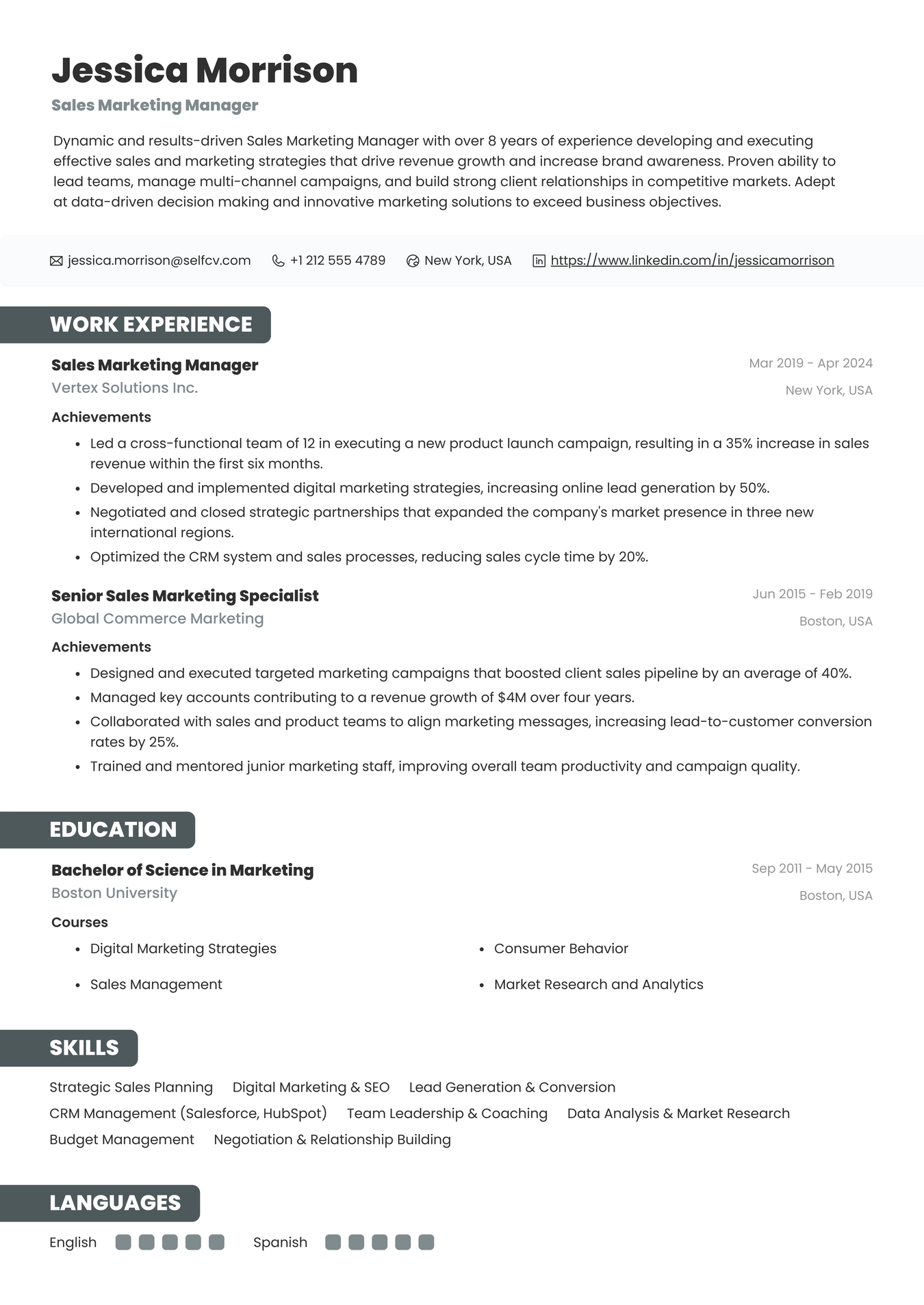 Sales Marketing Manager