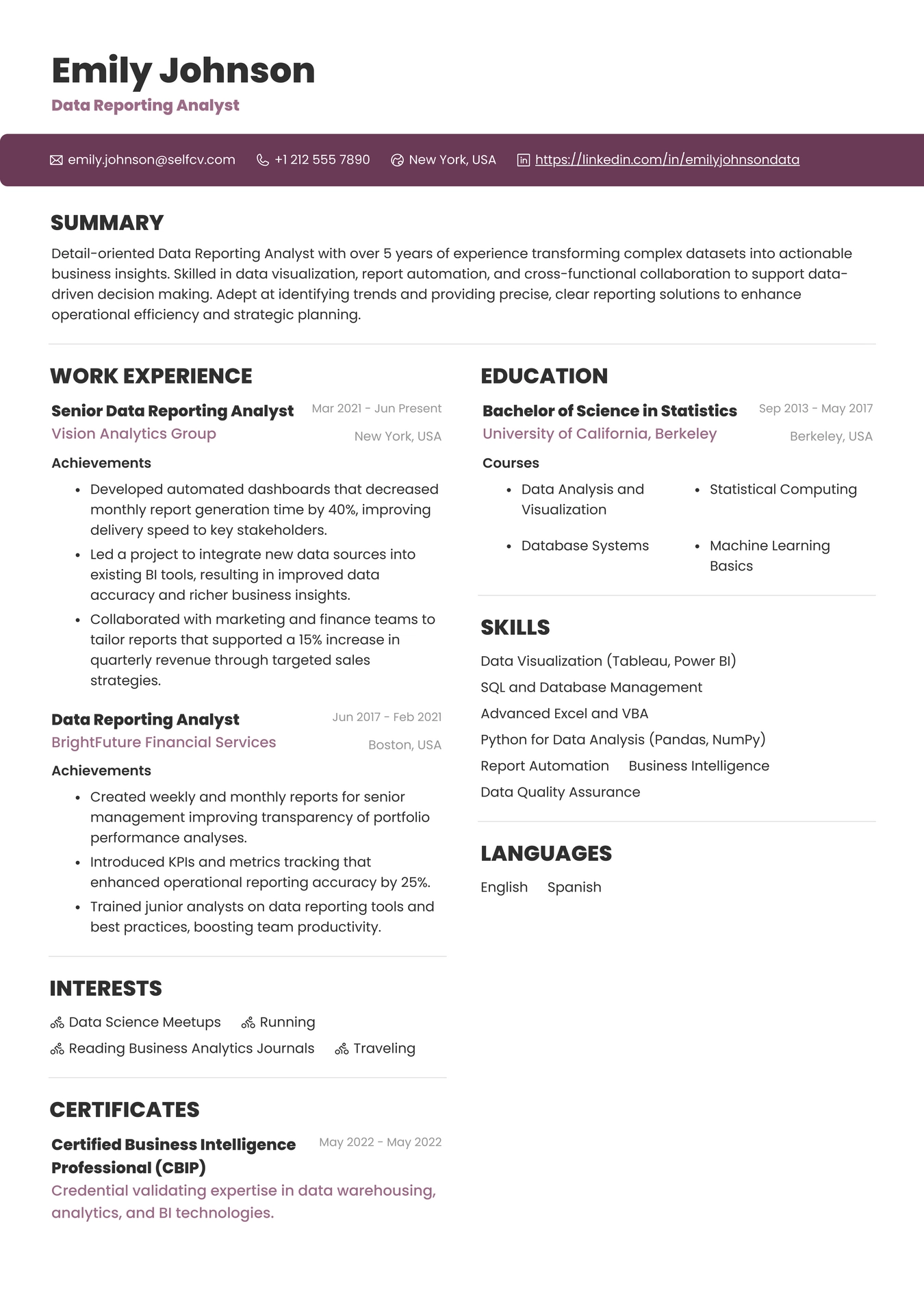 Data Reporting Analyst