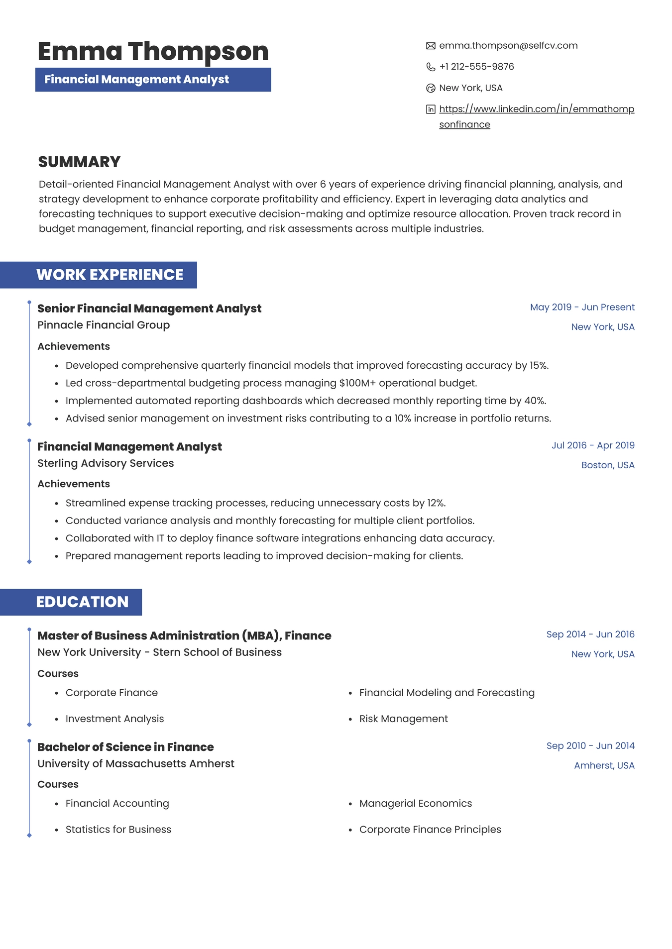 Financial Management Analyst