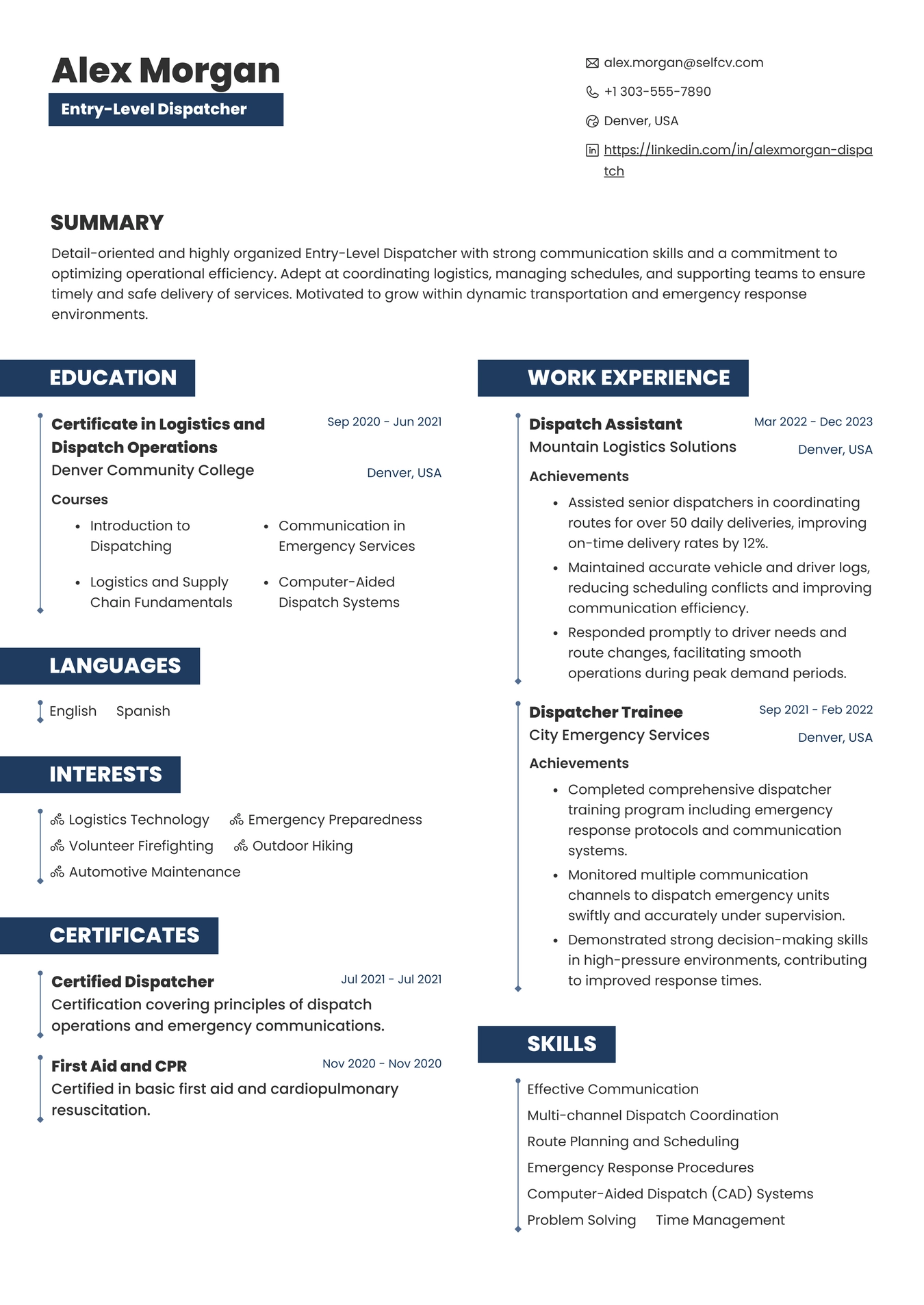 Entry-Level Dispatcher