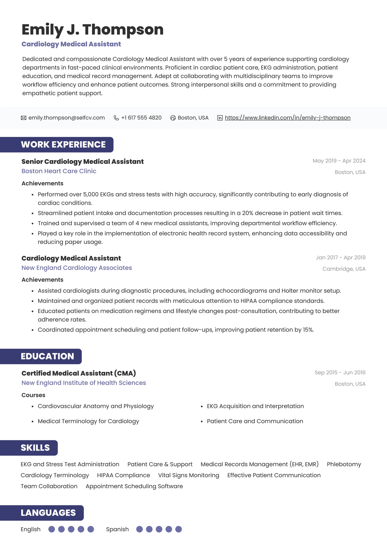 Cardiology Medical Assistant