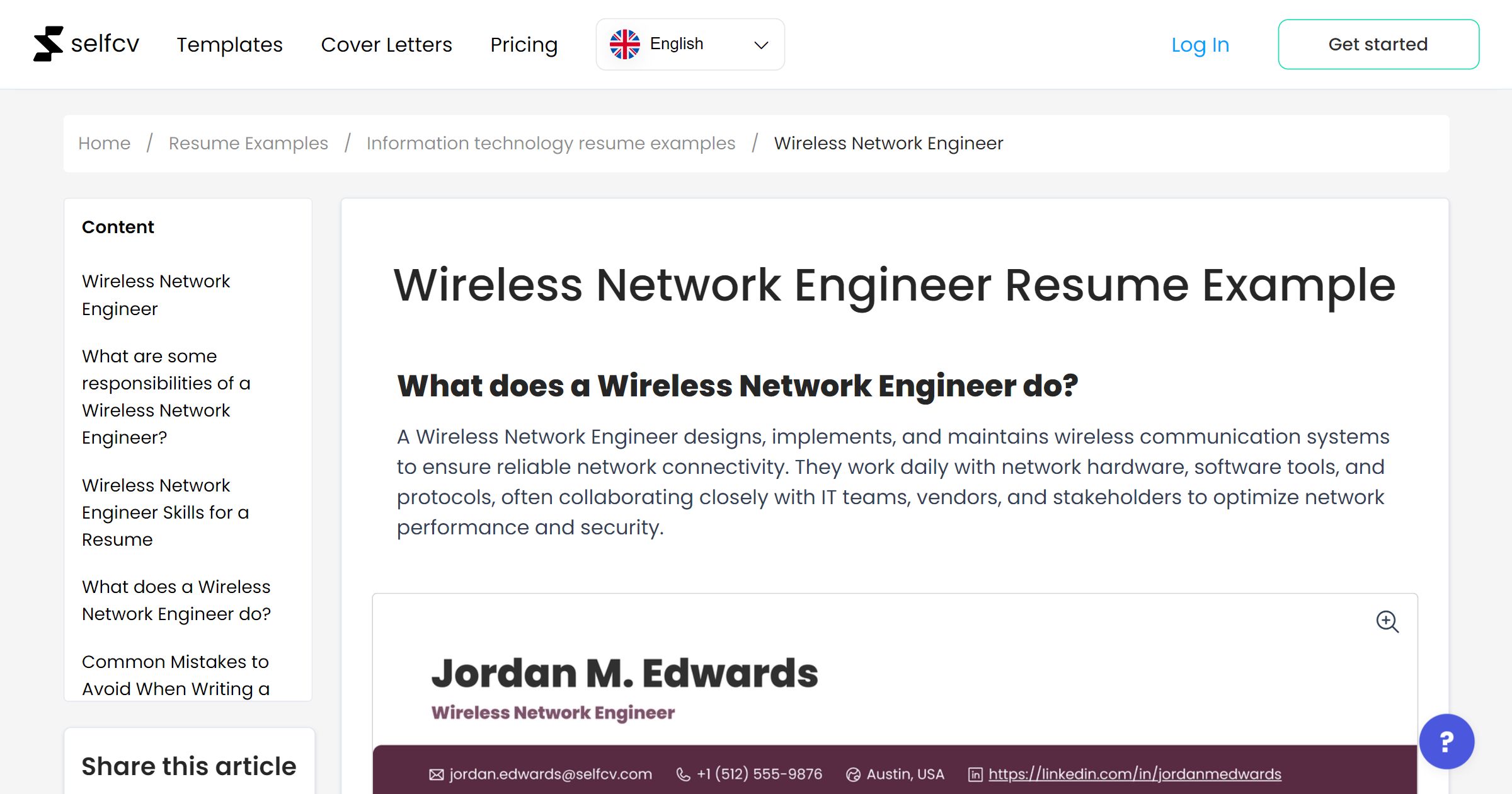 Network Engineer Workday Objective Examples Wireless Network Engineer Resume Example