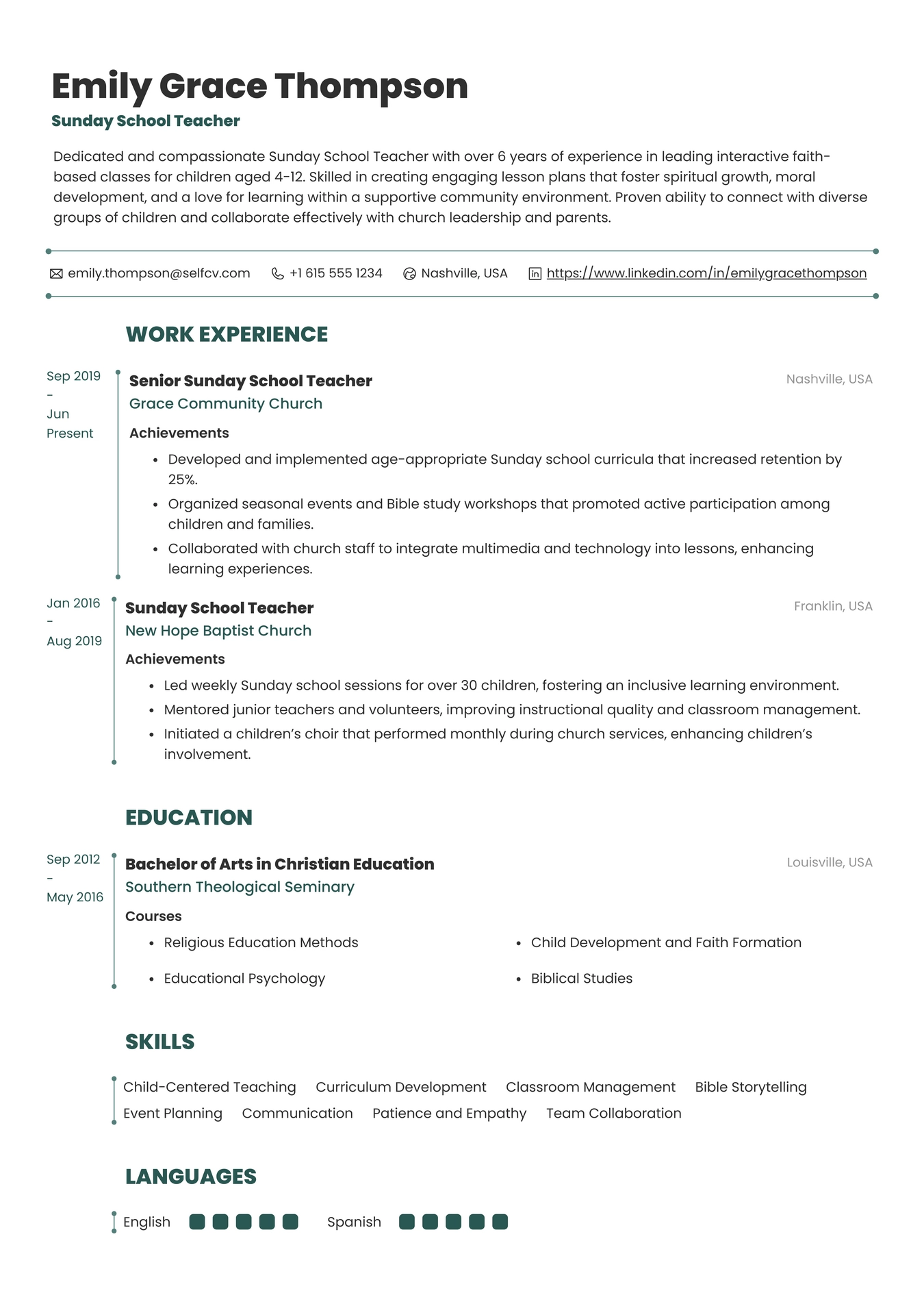 Sunday School Teacher