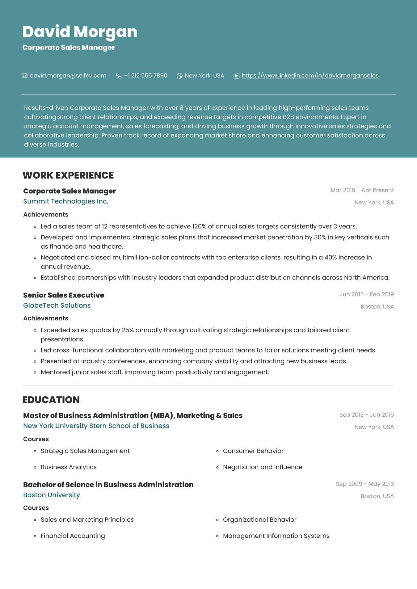 Corporate Sales Manager