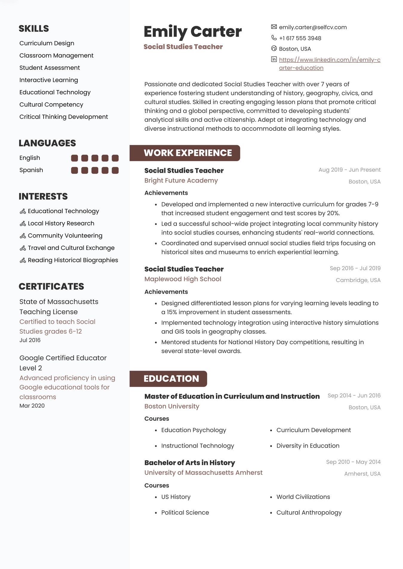 Social Studies Teacher