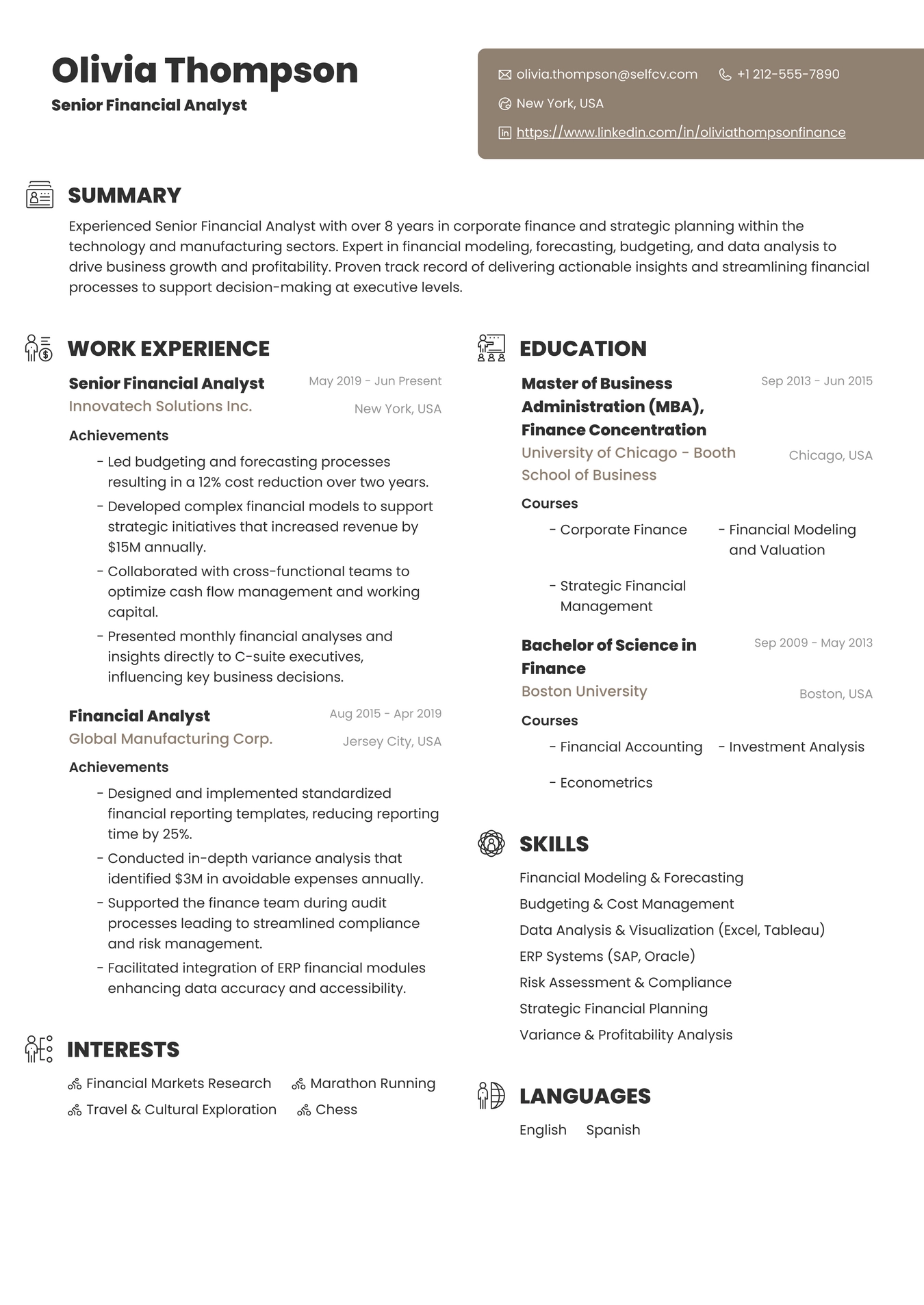 Senior Financial Analyst