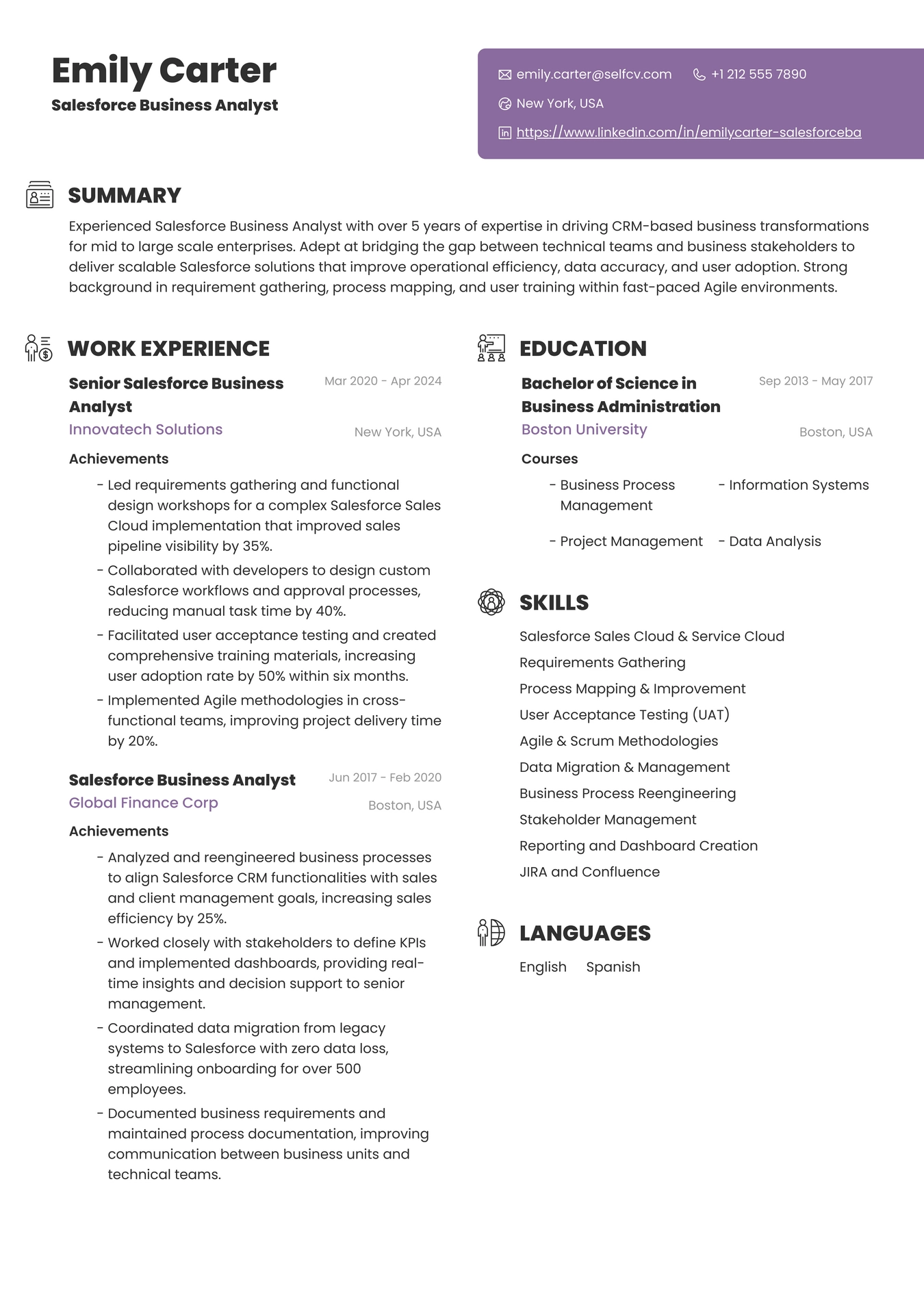 Salesforce Business Analyst