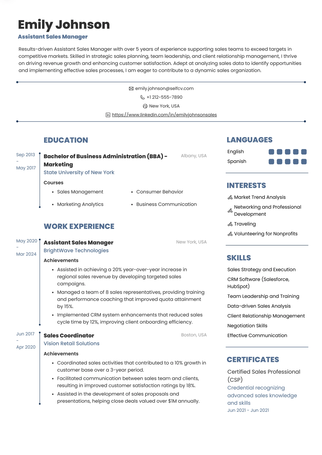 Assistant Sales Manager