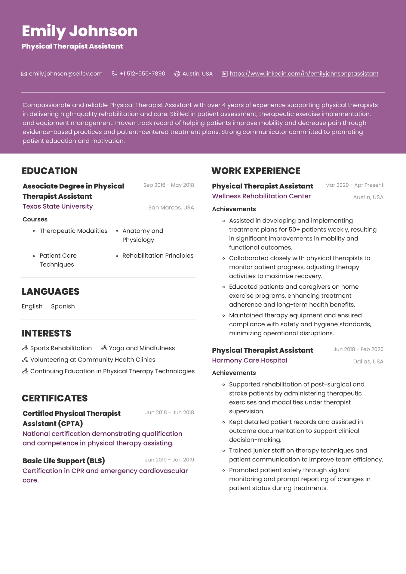 Physical Therapist Assistant