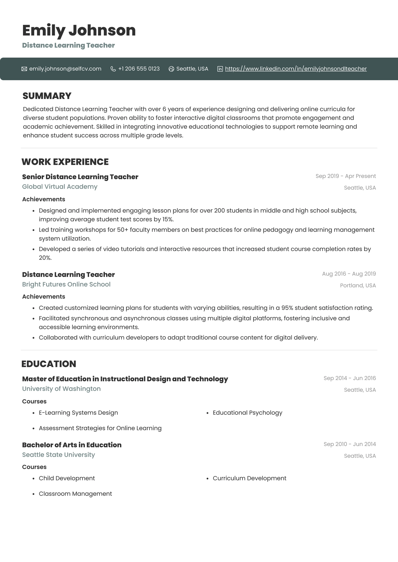 Distance Learning Teacher