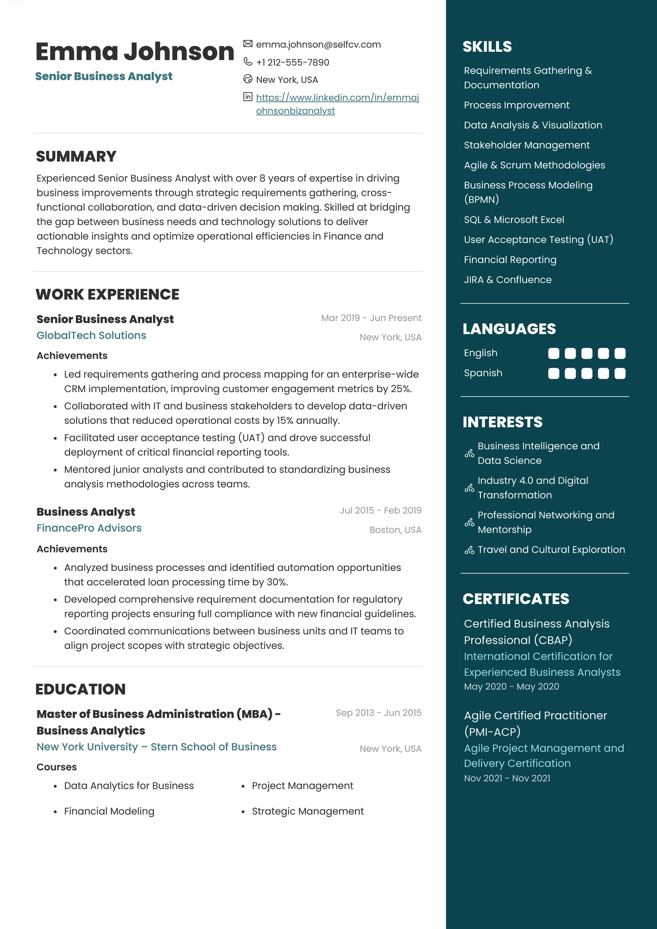 Senior Business Analyst