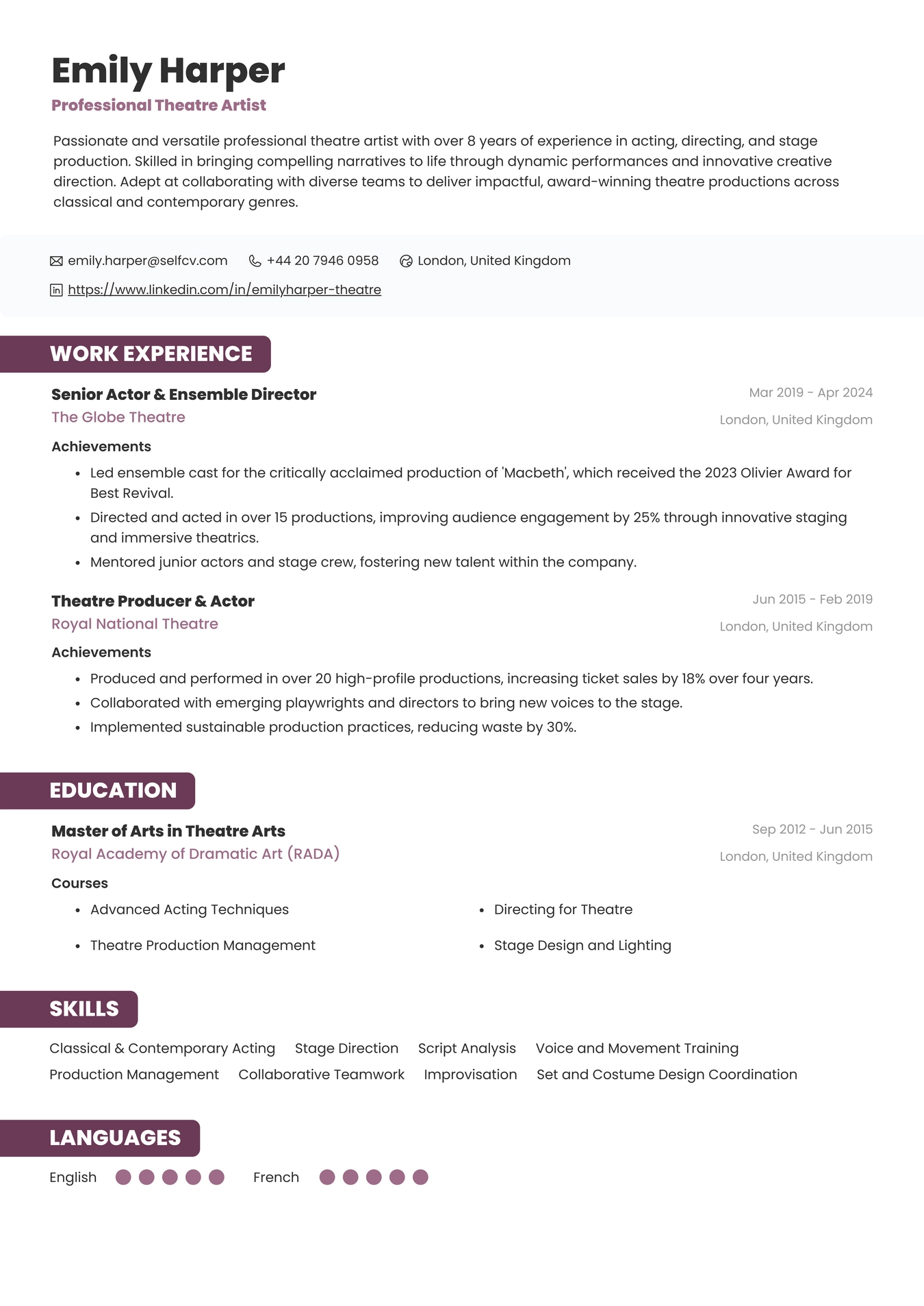 Professional Theatre