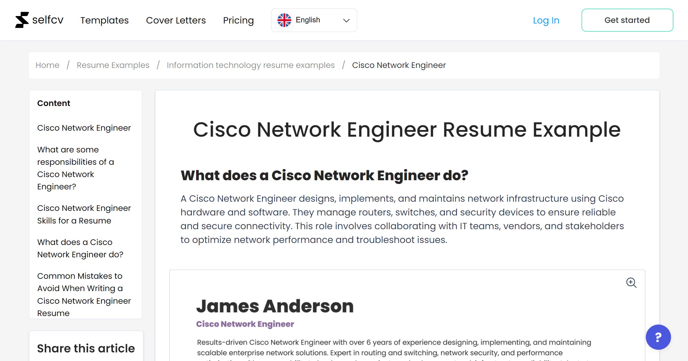Cisco Hardware Engineer Cisco Network Engineer Resume Example