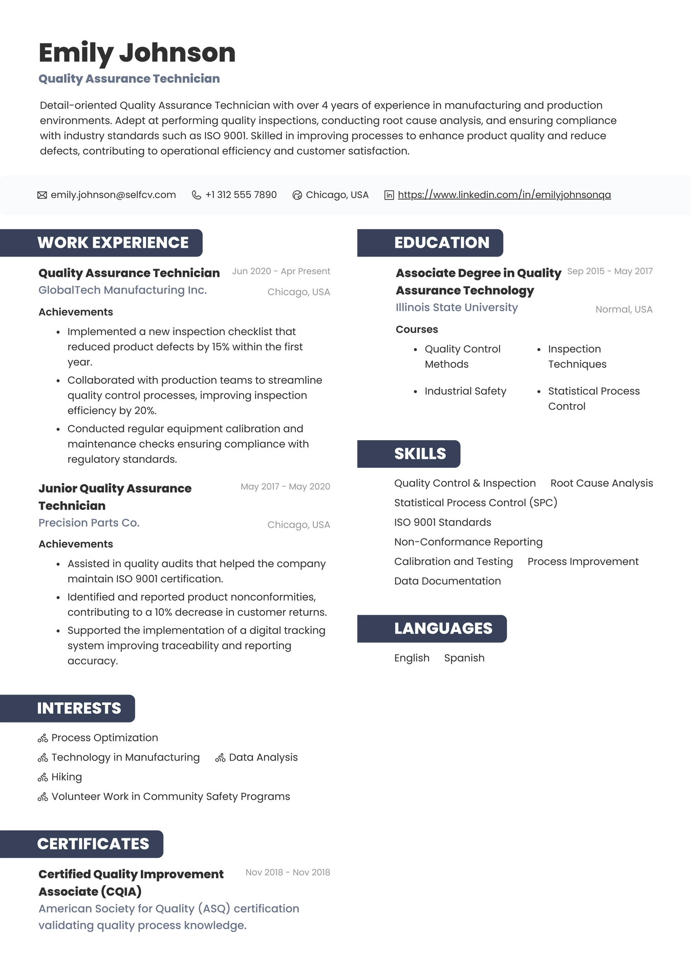 Quality Assurance Technician