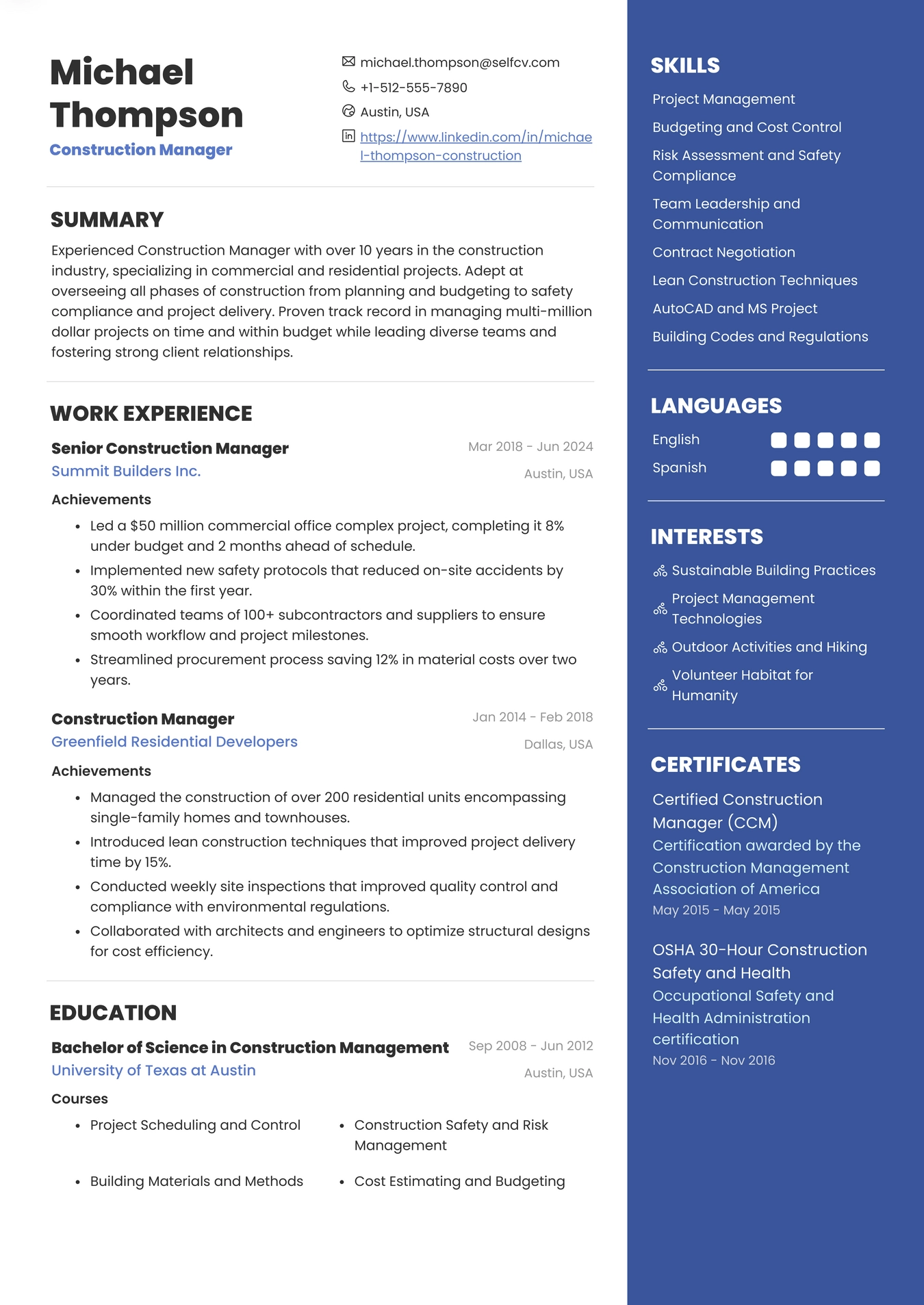 Construction Manager