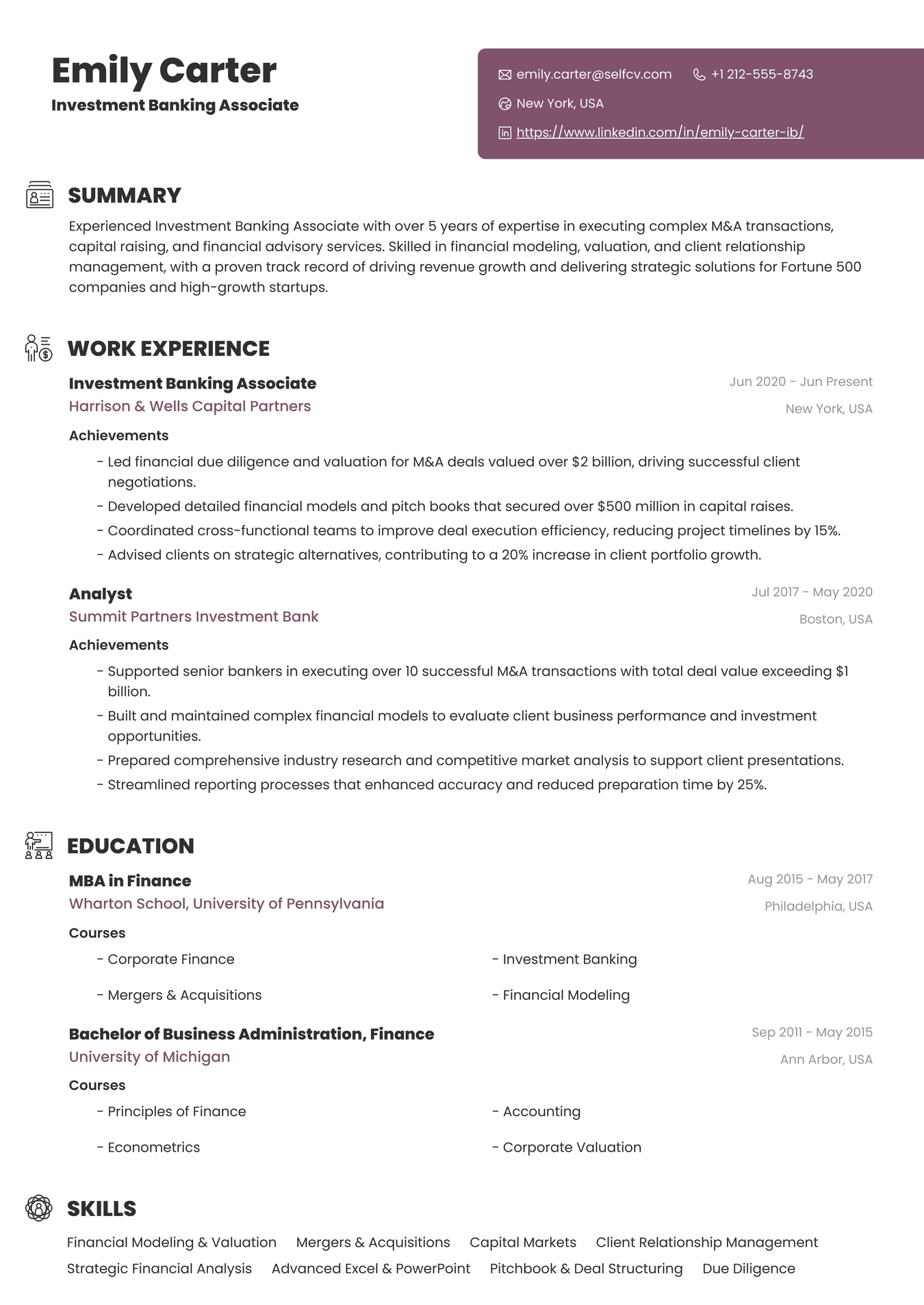 Investment Banking Associate