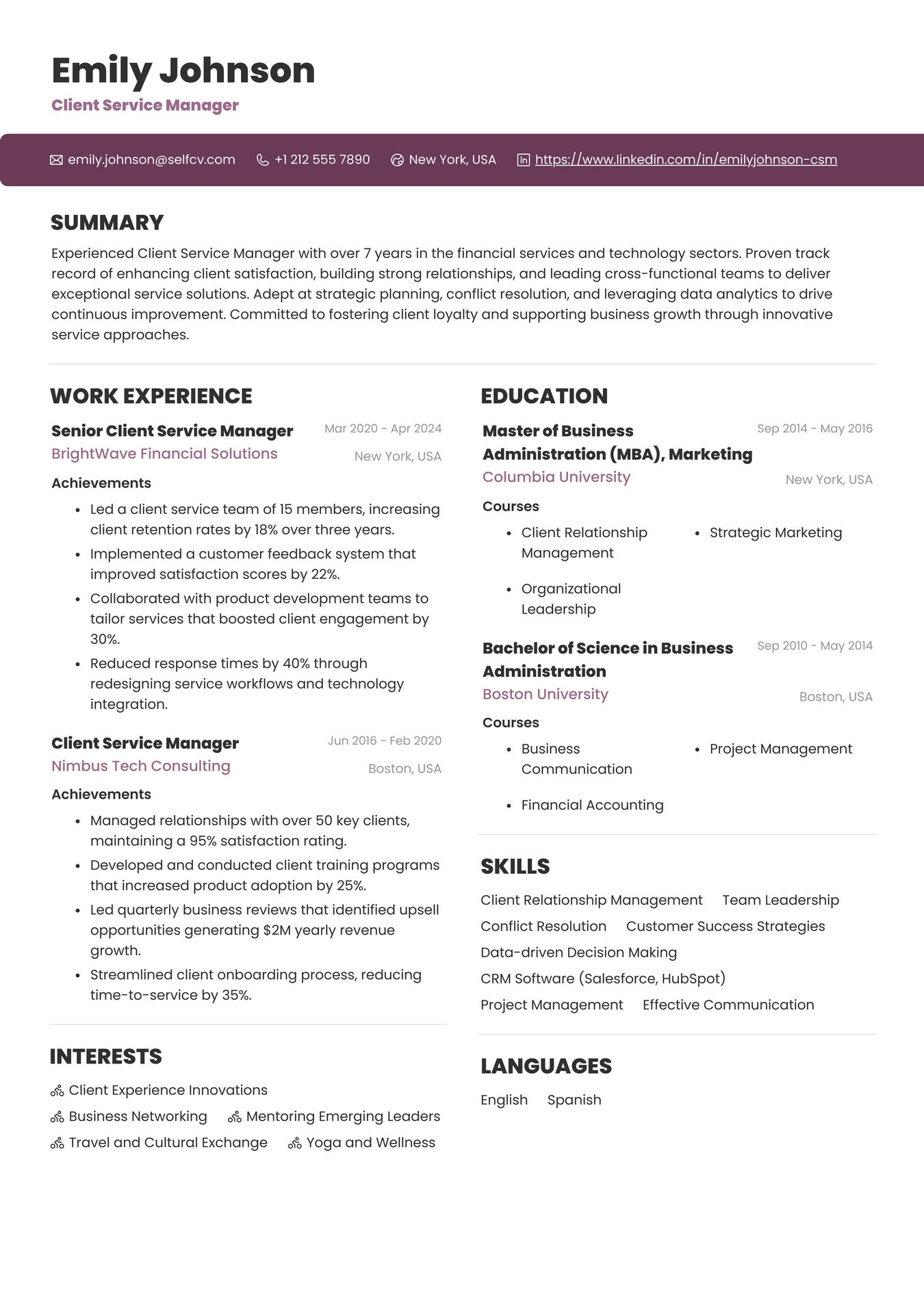 Client Service Manager