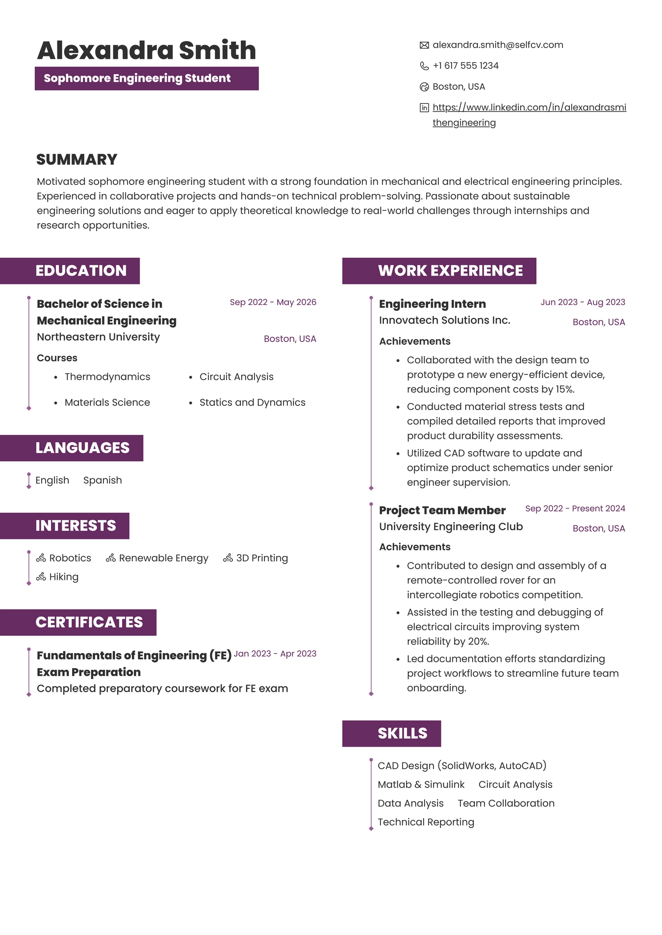 Sophomore Engineering