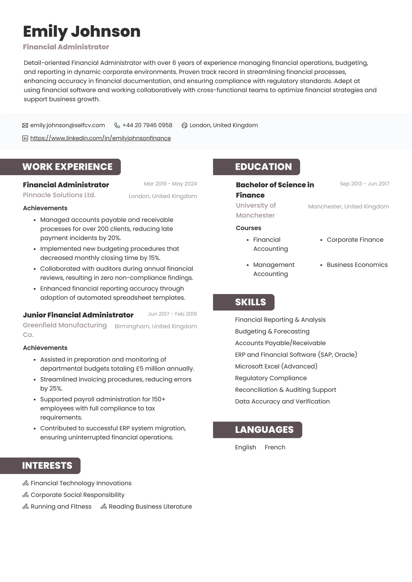 Financial Administrator