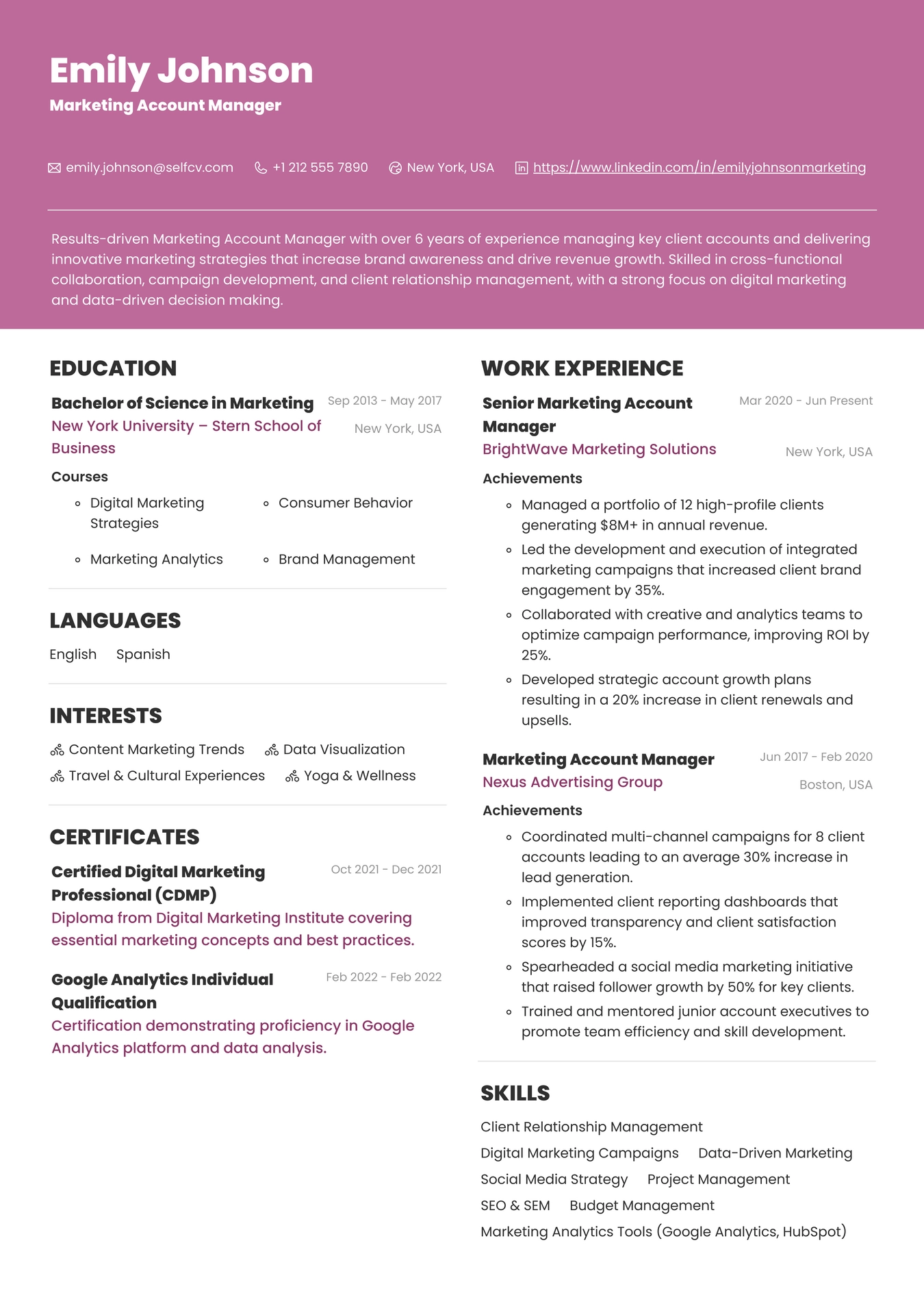 Marketing Account Manager