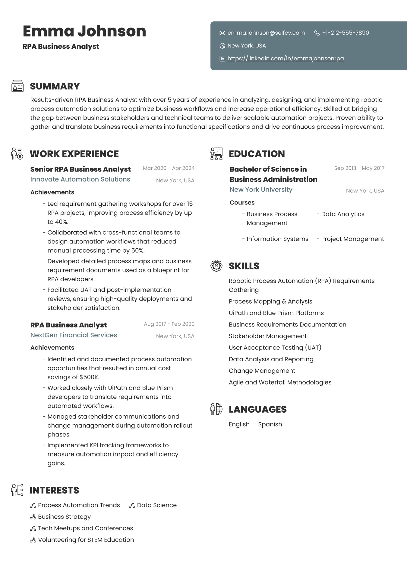 RPA Business Analyst