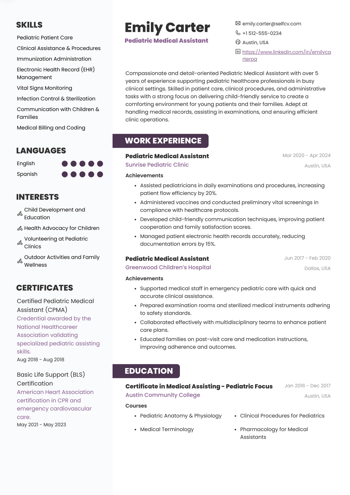 Pediatric Medical Assistant